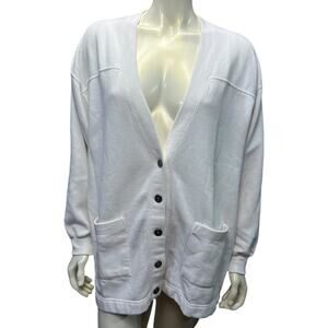 90s JCPenney USA Olympic Team White Cardigan Sweater Medium